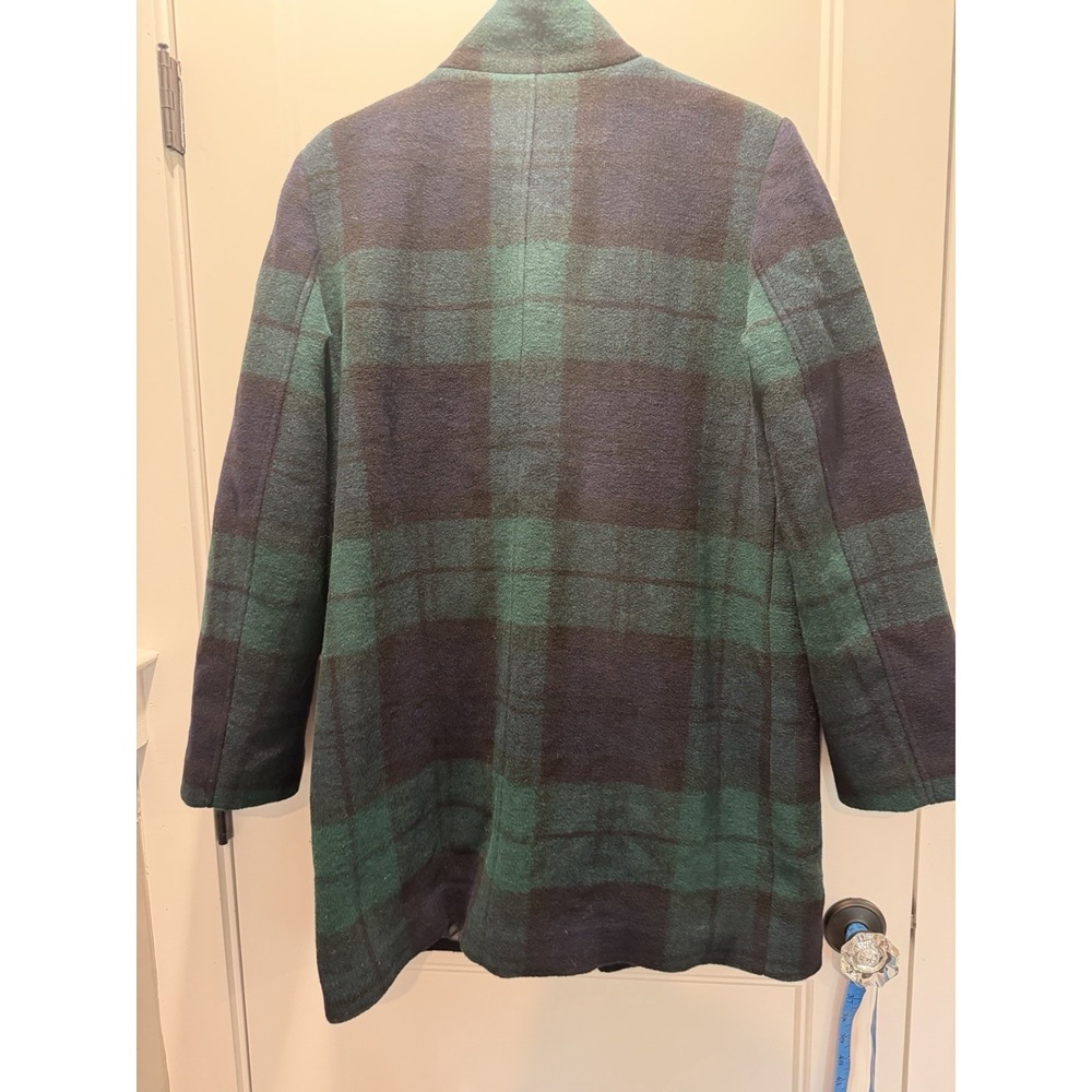 Pendleton Women's L Blackwatch Plaid Wool Blend Zip Jacket Green Navy Quilted - Picture 5 of 7